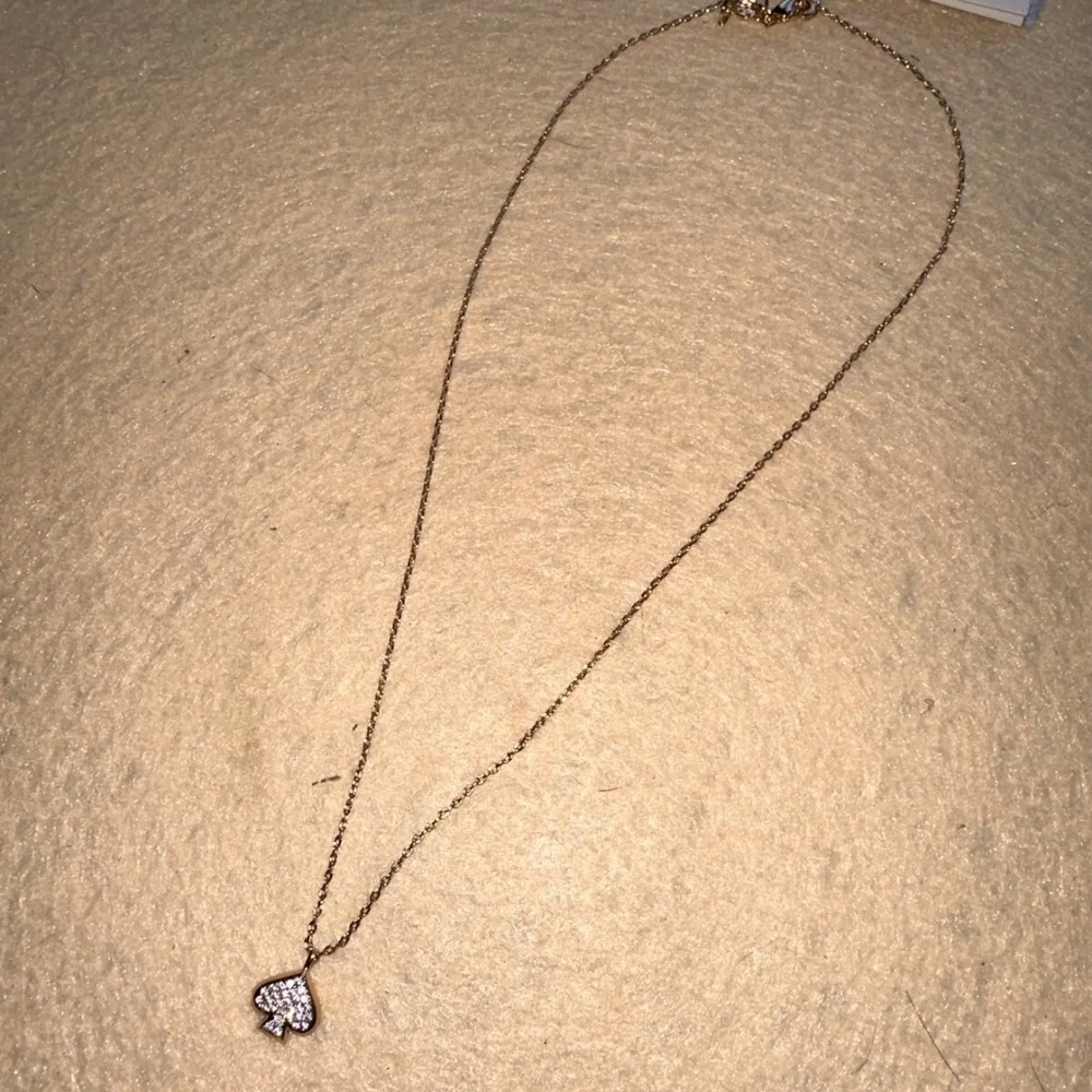 NWT Kate Spade Everyday Spade Necklace Rose Gold With Pave Pendant